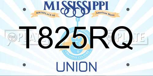 T825RQ Mississippi License Plate