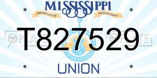 T827529 Mississippi License Plate