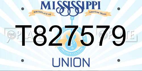 T827579 Mississippi License Plate