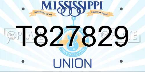 T827829 Mississippi License Plate