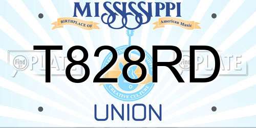 T828RD Mississippi License Plate