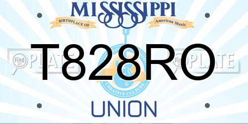 T828RO Mississippi License Plate