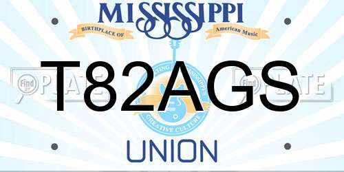 T82AGS Mississippi License Plate