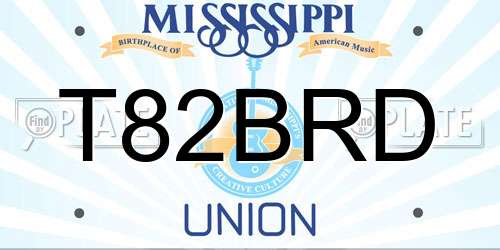T82BRD Mississippi License Plate