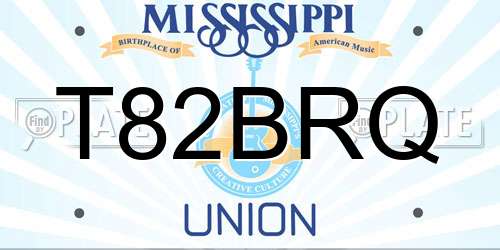 T82BRQ Mississippi License Plate