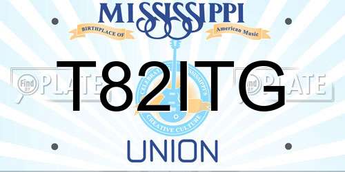 T82ITG Mississippi License Plate