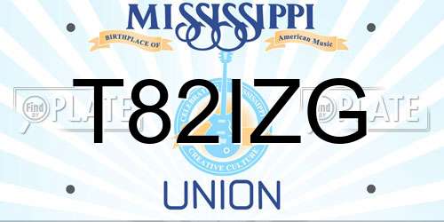 T82IZG Mississippi License Plate