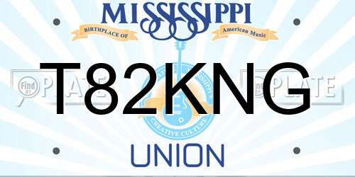 T82KNG Mississippi License Plate