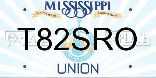 T82SRO Mississippi License Plate
