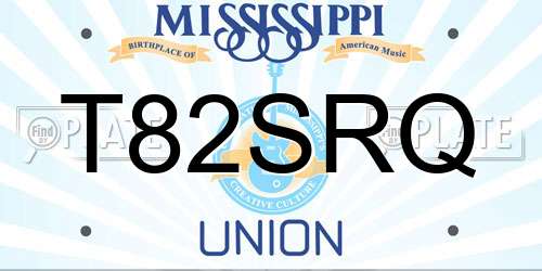 T82SRQ Mississippi License Plate