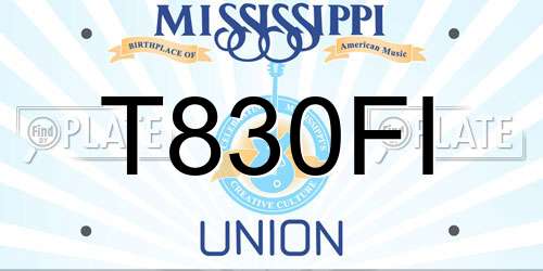 T830FI Mississippi License Plate