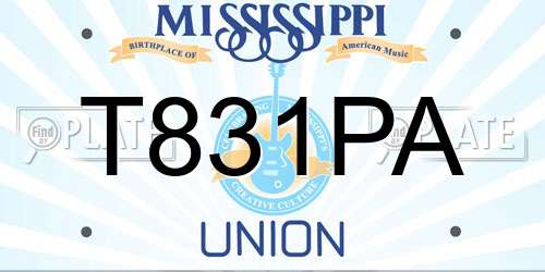 T831PA Mississippi License Plate