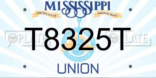 T8325T Mississippi License Plate