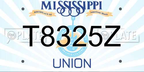 T8325Z Mississippi License Plate