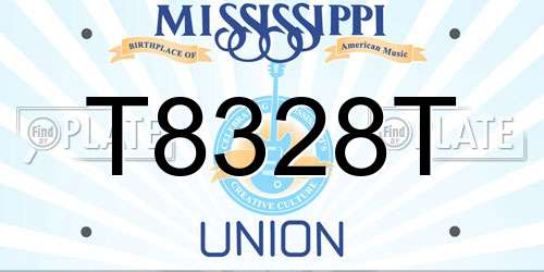 T8328T Mississippi License Plate