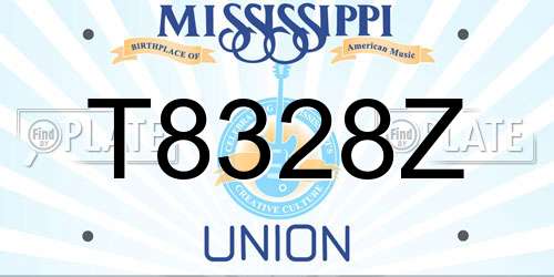 T8328Z Mississippi License Plate