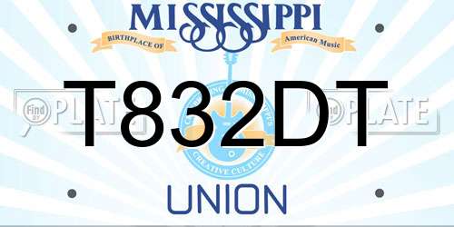 T832DT Mississippi License Plate