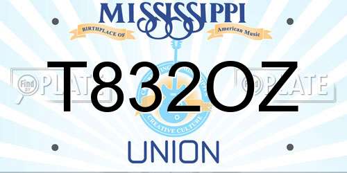 T832OZ Mississippi License Plate