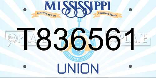 T836561 Mississippi License Plate