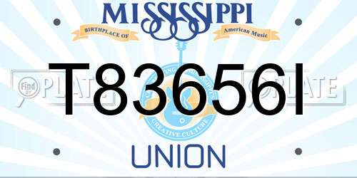 T83656I Mississippi License Plate