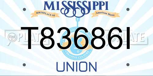 T83686I Mississippi License Plate