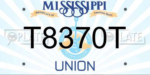 T8370T Mississippi License Plate