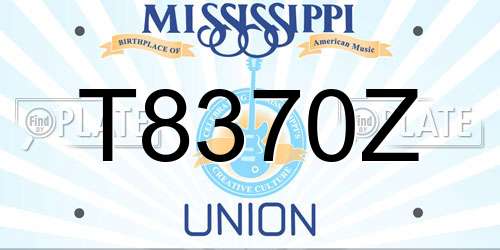 T8370Z Mississippi License Plate