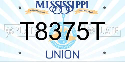 T8375T Mississippi License Plate