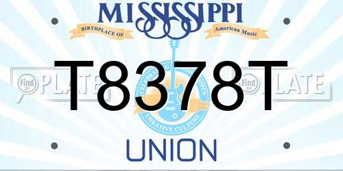 T8378T Mississippi License Plate