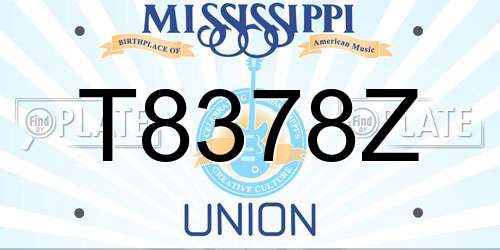 T8378Z Mississippi License Plate