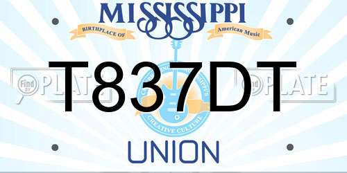 T837DT Mississippi License Plate