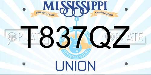 T837QZ Mississippi License Plate