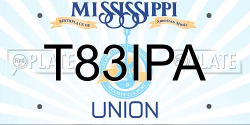T83IPA Mississippi License Plate