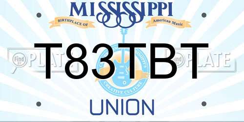 T83TBT Mississippi License Plate