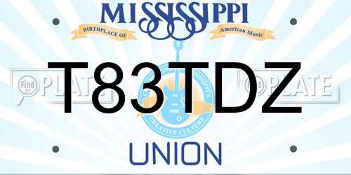 T83TDZ Mississippi License Plate
