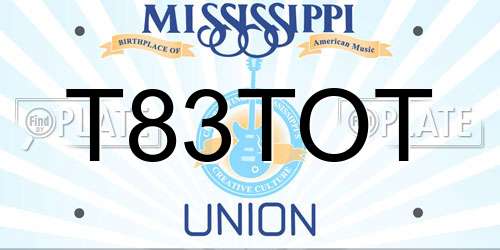 T83TOT Mississippi License Plate