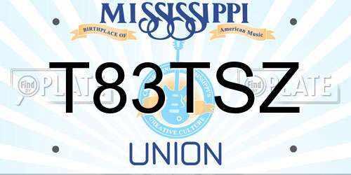 T83TSZ Mississippi License Plate