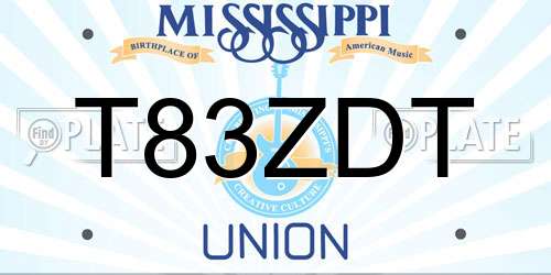 T83ZDT Mississippi License Plate