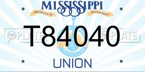 T84040 Mississippi License Plate