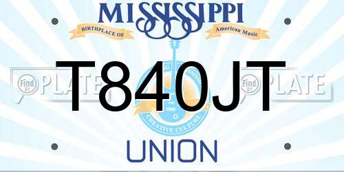T840JT Mississippi License Plate