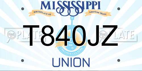 T840JZ Mississippi License Plate