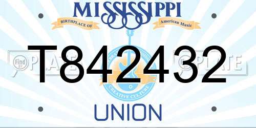 T842432 Mississippi License Plate