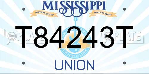 T84243T Mississippi License Plate
