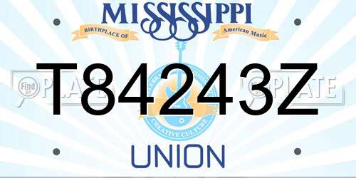 T84243Z Mississippi License Plate