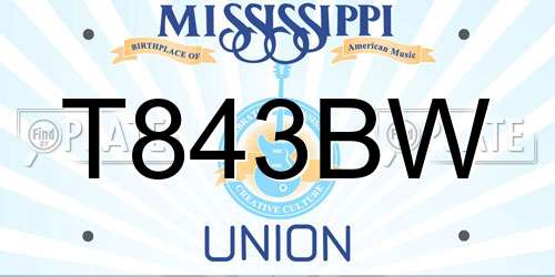 T843BW Mississippi License Plate
