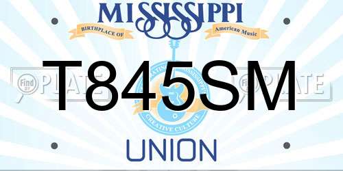 T845SM Mississippi License Plate