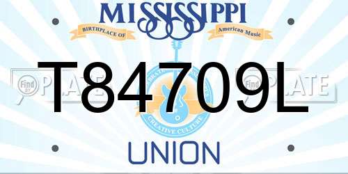 T84709L Mississippi License Plate