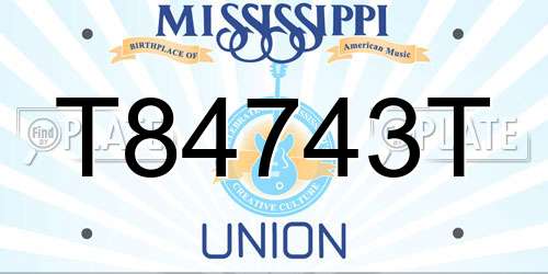 T84743T Mississippi License Plate