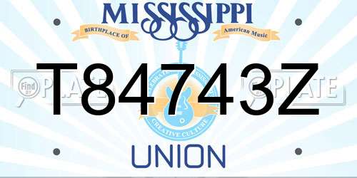 T84743Z Mississippi License Plate
