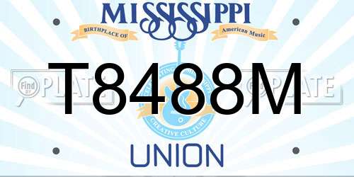T8488M Mississippi License Plate